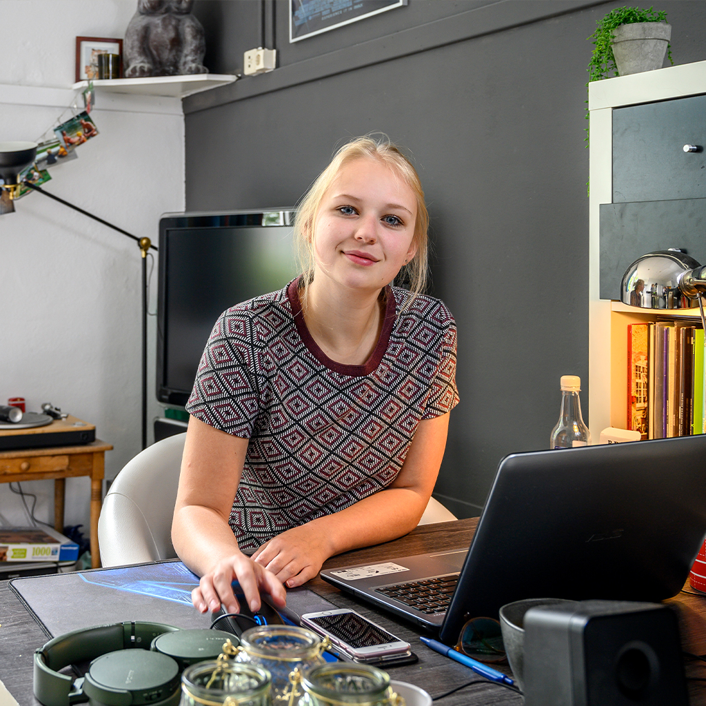 Tennant in living room of VPS property